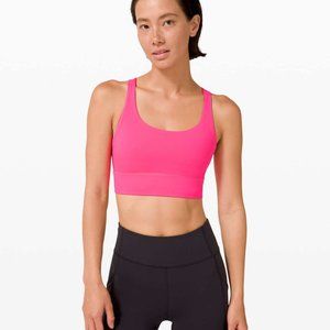 Lululemon Energy Bra Long Line Hot Pink 6
